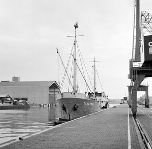 849439 Afbeelding van het vrachtschip Zaanborg in de Protonhaven op het industrieterrein Lage Weide te Utrecht.